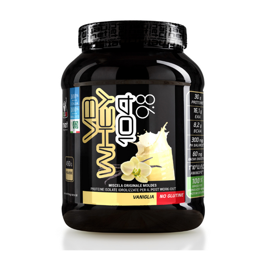 Skip to the beginning of the images gallery VB WHEY 104 9.8 450gr- Integratore di proteine in polvere per la crescita muscolare